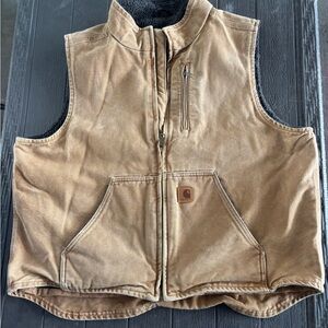 **SOLD**Carhartt Tan Workwear Vest Rugged Sleeveless Design